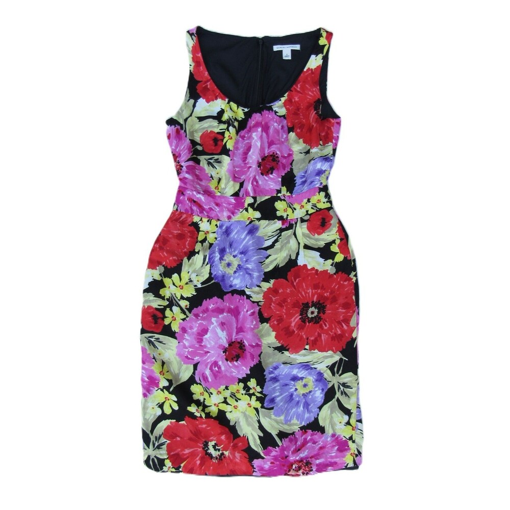 Banana Republic Dress Womens 2 Linen Blend Floral Sleeveless Lined Multicolor - Picture 1 of 16